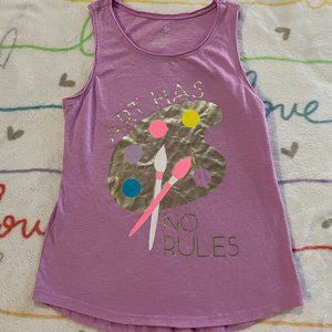 Purple Art has No Rules Tank Top Shirt Girls sz 10